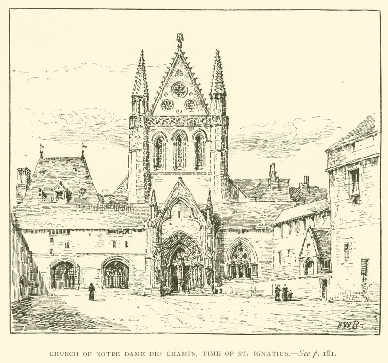 Notre Dame des Champs Kilisesi, St Ignatius zamanı (gravür) by Henry William Brewer