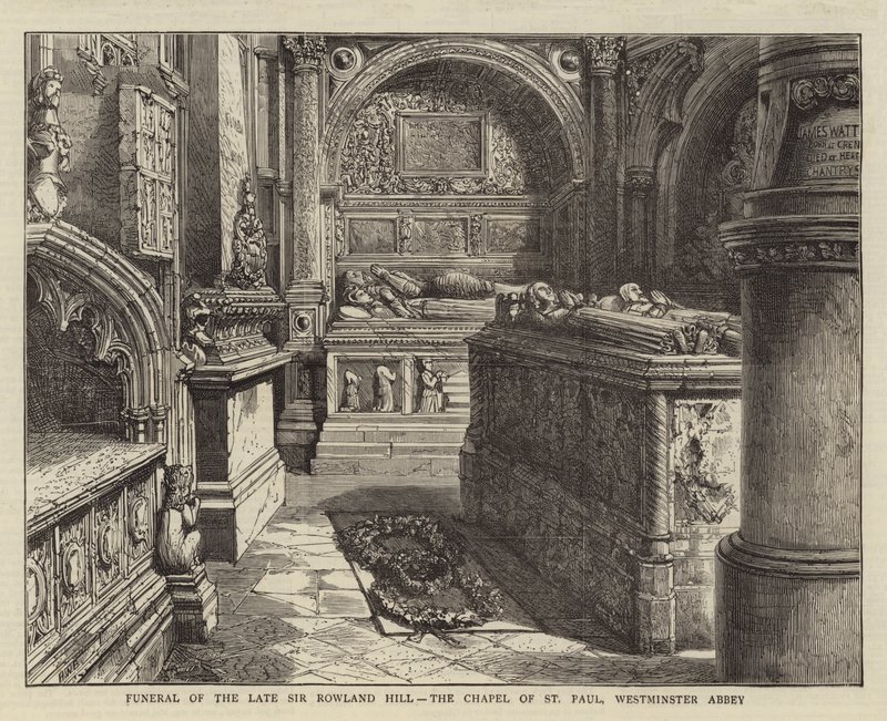 Geç Sir Rowland Tepesi Cenazesi, St Paul Şapeli, Westminster Abbey by Henry William Brewer