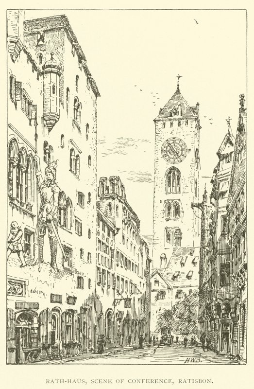 Rath-Haus, konferans sahnesi, Ratisbon (gravür) by Henry William Brewer