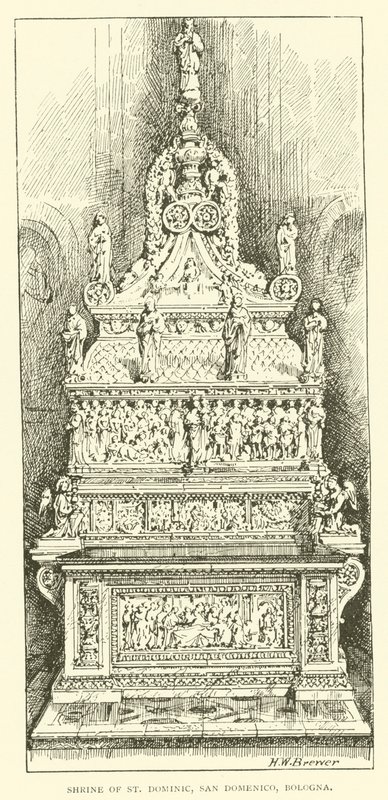Aziz Dominic Tapınağı, San Domenico, Bologna (gravür) by Henry William Brewer