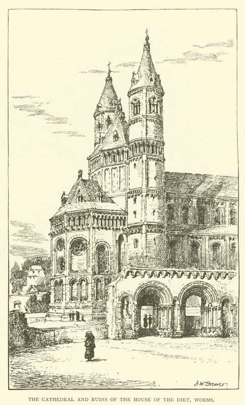 Katedral ve Diyet Evi Harabeleri, Solucanlar (gravür) by Henry William Brewer