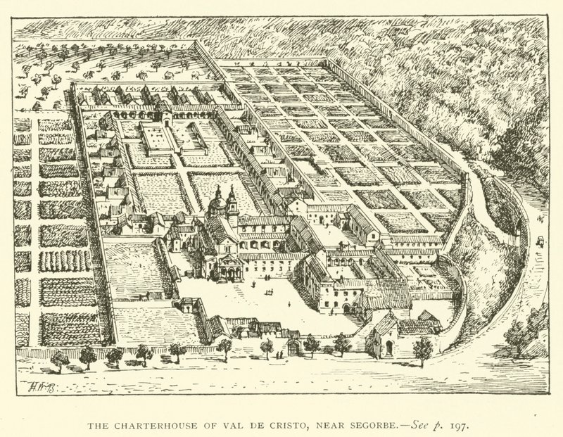 Segorbe yakınlarındaki Val de Cristo Charterhouse (gravür) by Henry William Brewer
