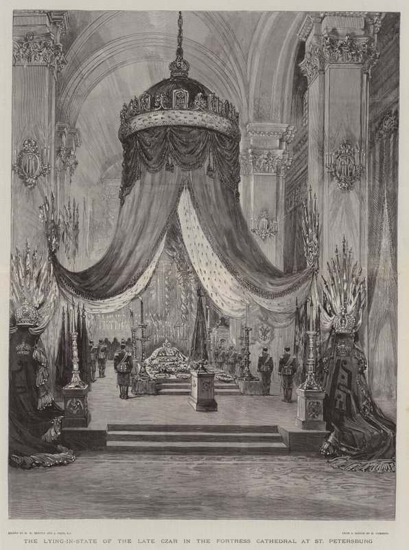 St Petersburg'daki Kale Katedrali'nde Rahmetli Çar'ın Yattığı Devlet by Henry William Brewer