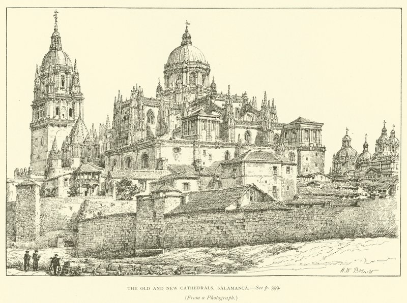 Eski ve Yeni Katedraller, Salamanca (gravür) by Henry William Brewer