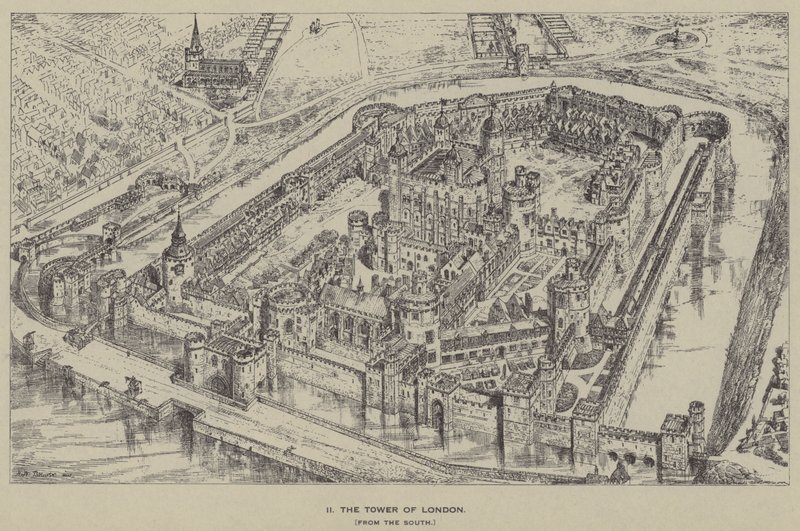 Güneyden Londra Kulesi, by Henry William Brewer