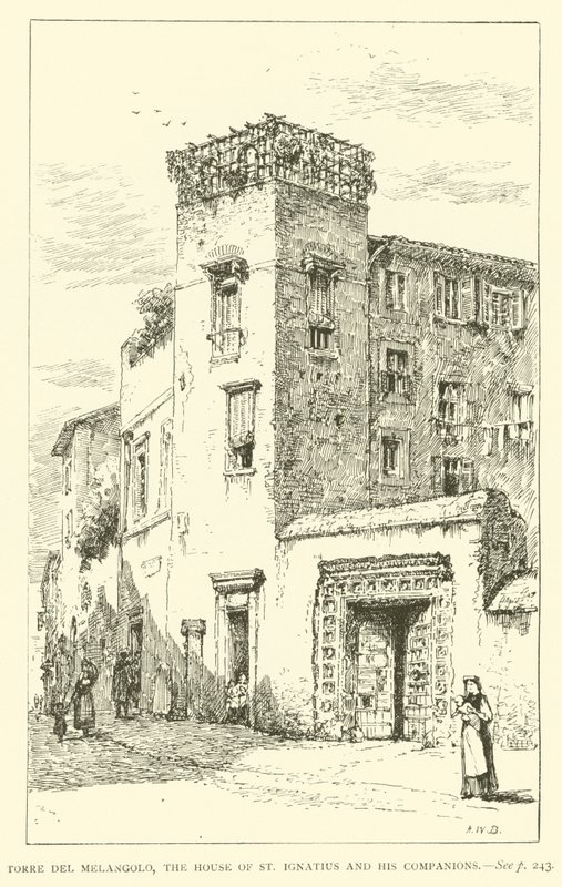 Torre del Melangolo, St Ignatius ve arkadaşlarının evi (gravür) by Henry William Brewer
