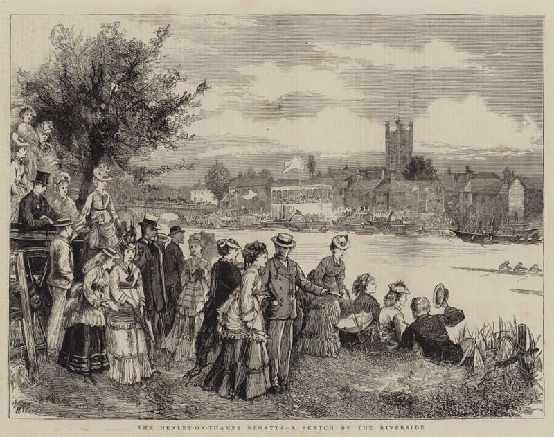 Henley-on-Thames Regatta, Riverside tarafından bir Sketch by Henry Woods