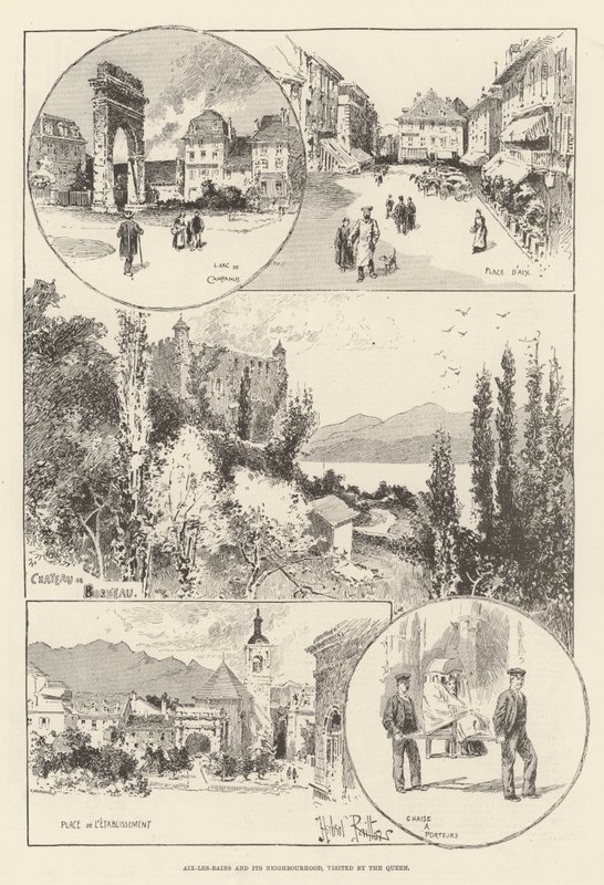 Kraliçe tarafından ziyaret edilen Aix-les-Bains ve Mahallesi by Herbert Railton