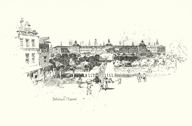 Bethlehem Hastanesi, Londra (lito) by Herbert (after) Railton
