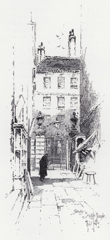 Orta Tapınağa Geçit (gravür) by Herbert (after) Railton