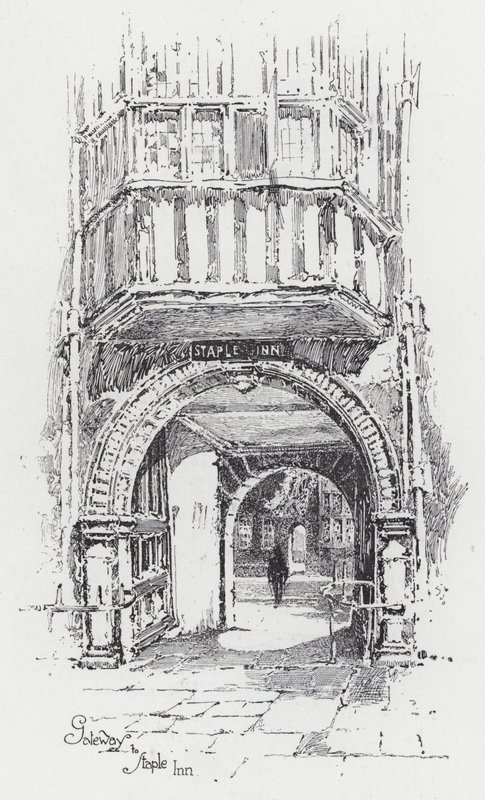 Staple Inn Geçidi (gravür) by Herbert (after) Railton