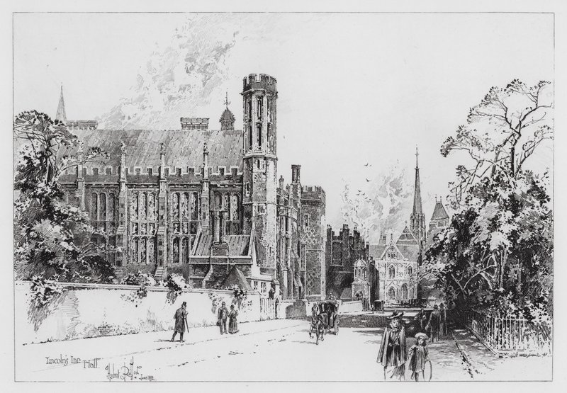 Lincoln's Inn Hall (gravür) by Herbert (after) Railton
