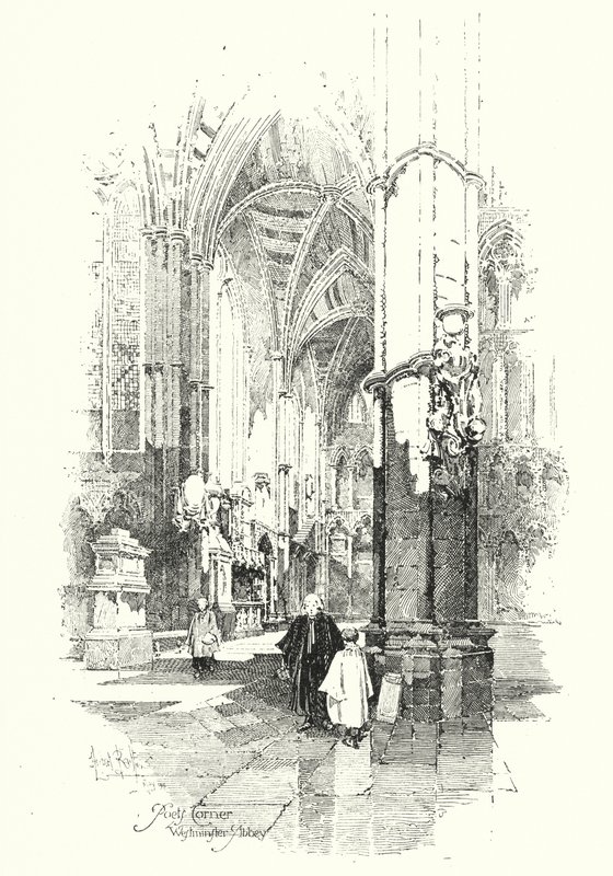 Şair Köşesi, Westminster Abbey, Londra (lito) by Herbert (after) Railton
