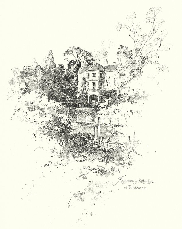 Kitty Clive, Twickenham, Londra ikametgahı (lito) by Herbert (after) Railton