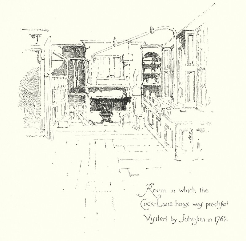 Cock-Lane Ghost aldatmacasının uygulandığı oda, 1762