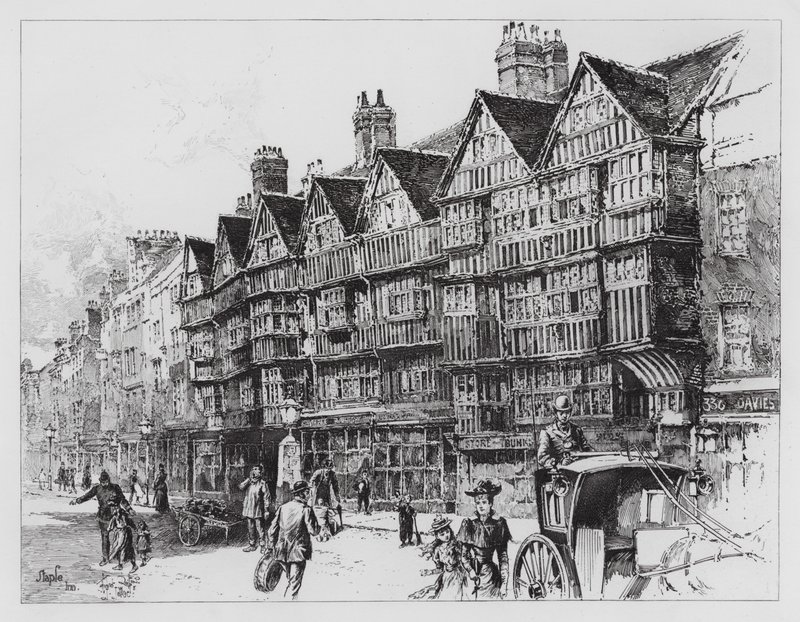 Staple Inn (gravür) by Herbert (after) Railton