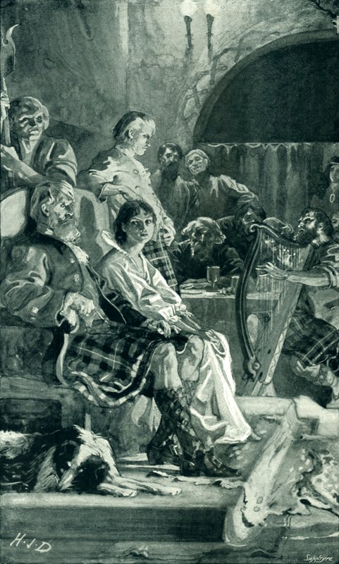 On yedinci yüzyılda bir Highland Chieftain Salonu