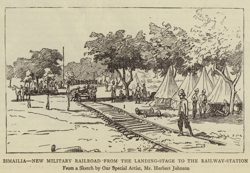 Ismailia, İniş Sahnesinden Tren İstasyonuna Yeni Askeri Demiryolu by Herbert Johnson