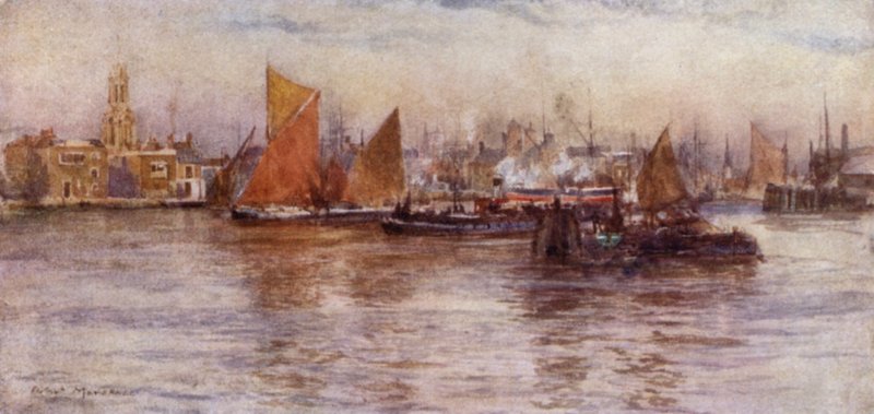 Limehouse Reach (renkli taş) by Herbert Menzies (after) Marshall