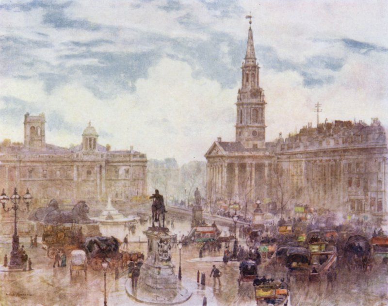 Trafalgar Meydanı (renkli taş) by Herbert Menzies (after) Marshall