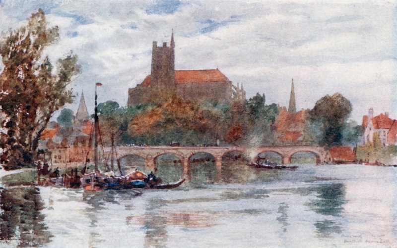 The Bridge and Cathedral, Auxerre  by Herbert Menzies Marshall