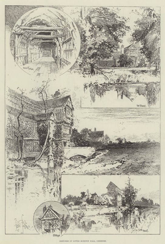 Little Moreton Hall, Cheshire Eskizleri by Herbert Railton