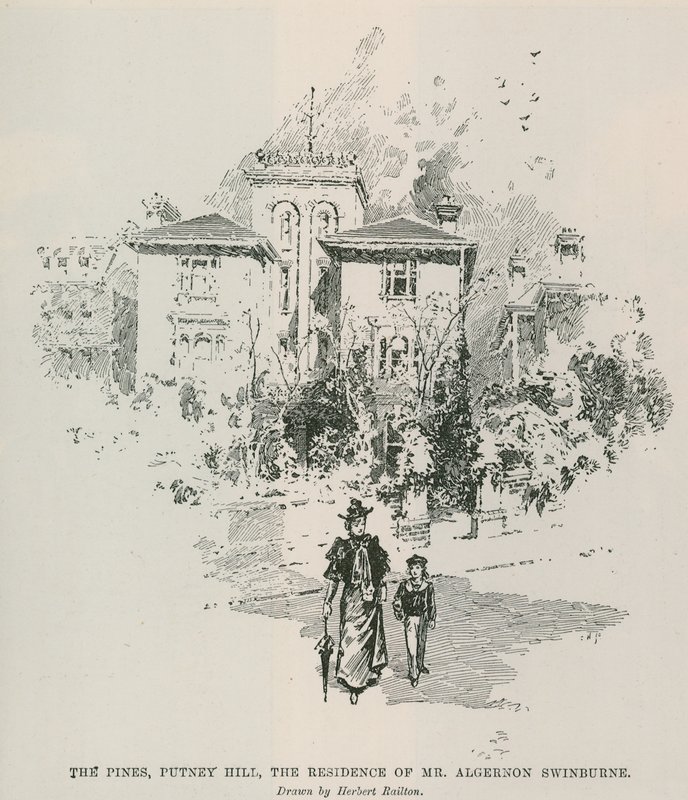 Pines, Putney Tepesi, Bay Algernon Swinburne'ün ikametgahı by Herbert Railton