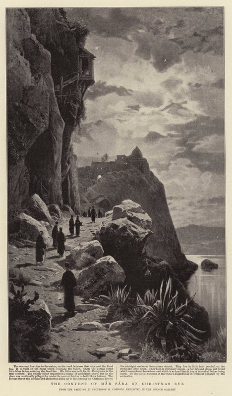 Noel arifesinde Mar Saba Manastırı by Hermann David Salomon Corrodi