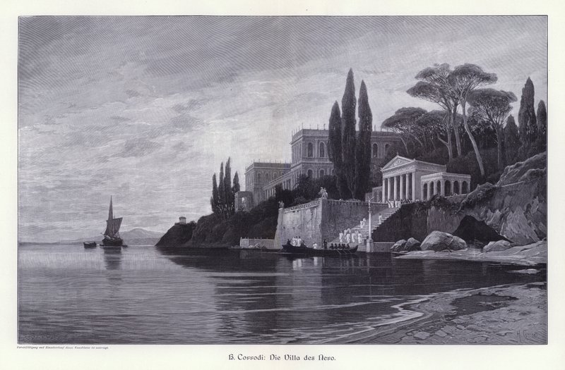Nero Villası (gravür) by Herman David Salomon Corrodi