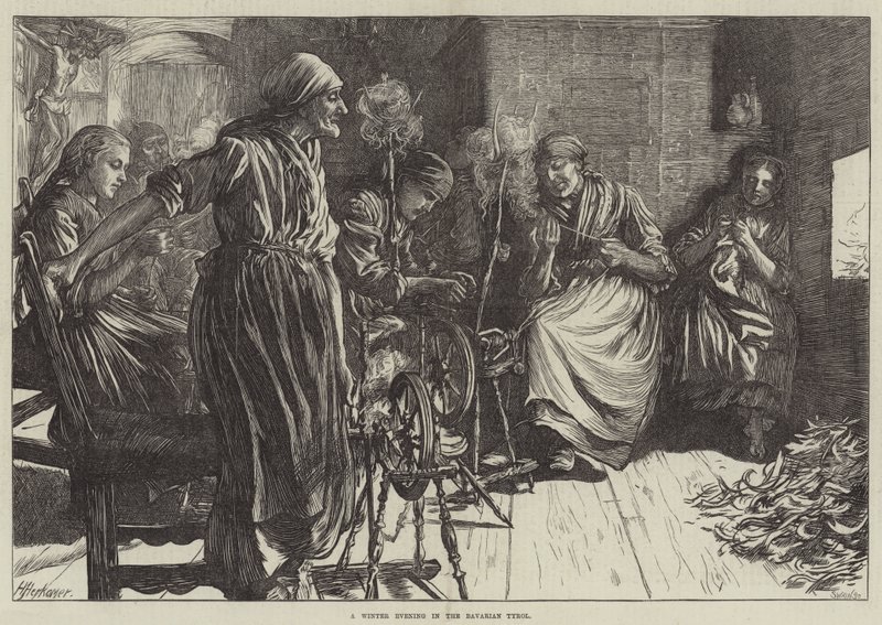 ಬವೇರಿಯನ್ ಟೈರೋಲ್ ಟರ್ಕ್‌ನಲ್ಲಿ ಚಳಿಗಾಲದ ಸಂಜೆ by Herman Gustave Herkomer