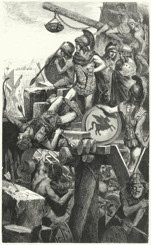 Büyük İskender'in Tire'yi kuşatması, MÖ 332 by Hermann Vogel