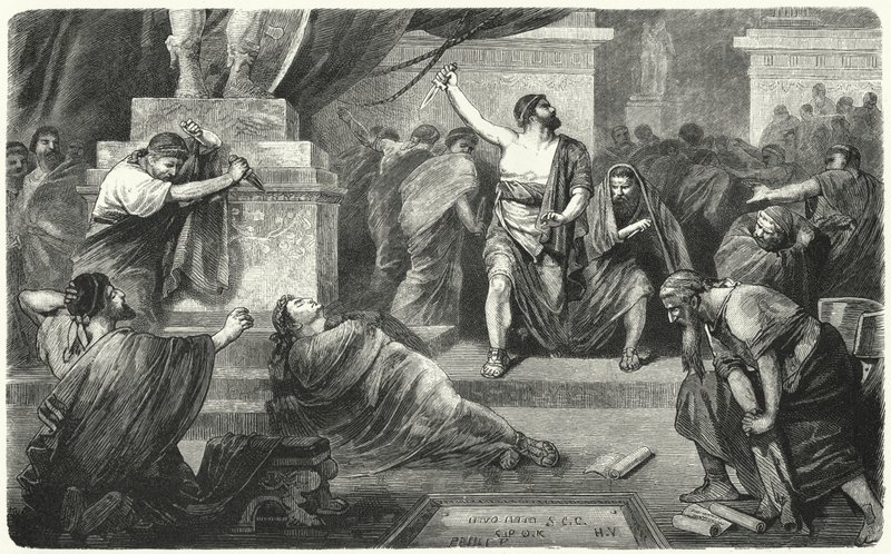 MÖ 44, Julius Caesar'ın bedeni üzerinde Brutus by Hermann Vogel