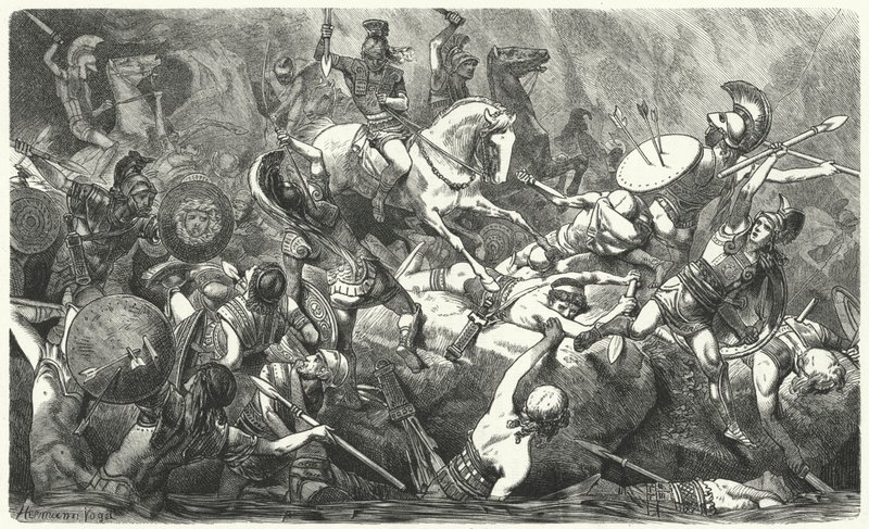 Atina ordusunun Sicilya'daki yenilgisi, MÖ 413 by Hermann Vogel
