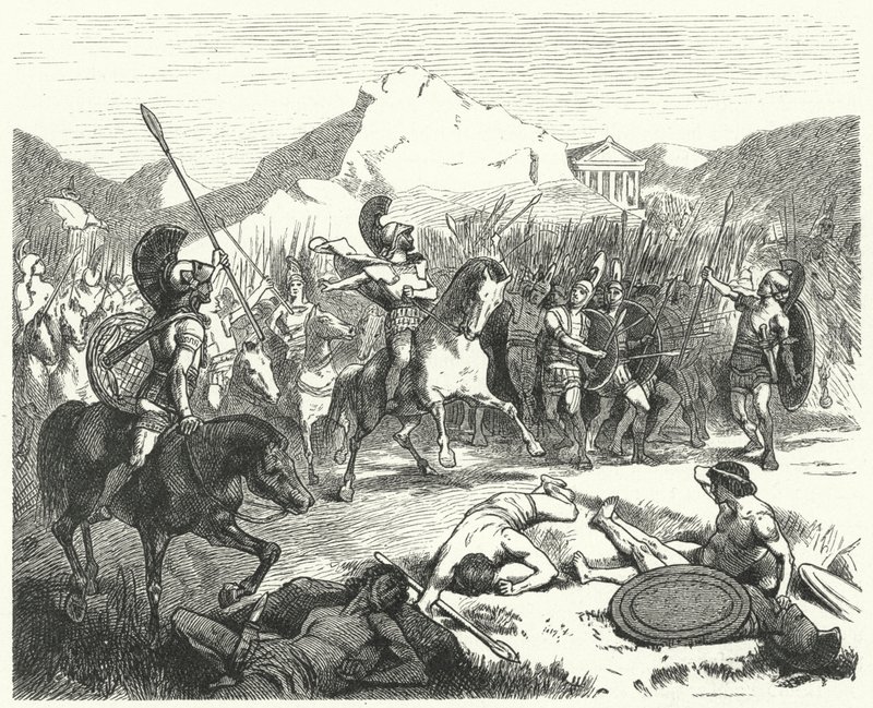 Epaminondas, Theban ordusunu savaşa davet ediyor by Hermann Vogel