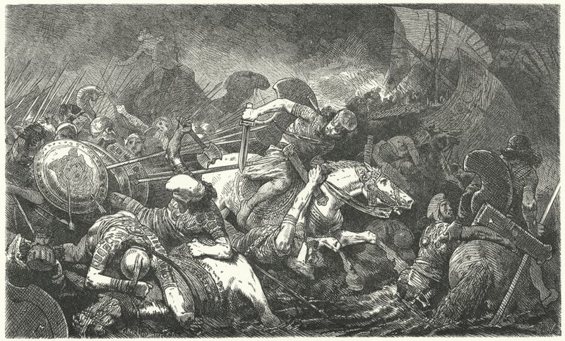 Maraton Savaşı'ndan sonra Perslerin kaçışı, MÖ 490 by Hermann Vogel