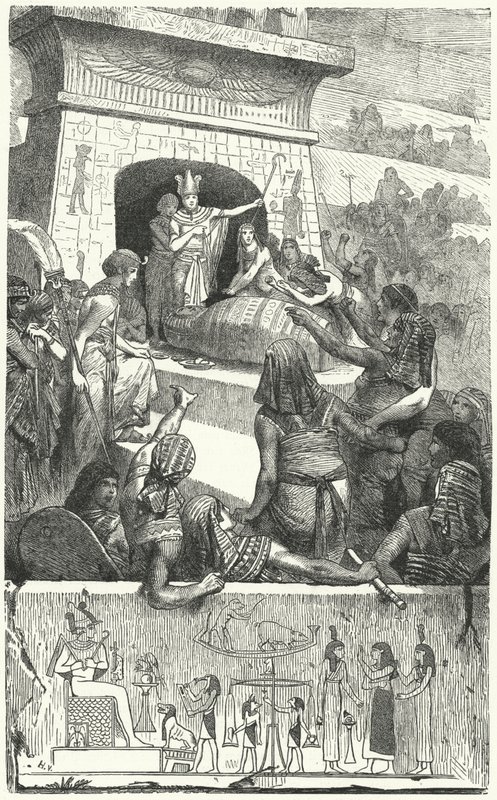 Eski Mısır firavununun cenazesi by Hermann Vogel