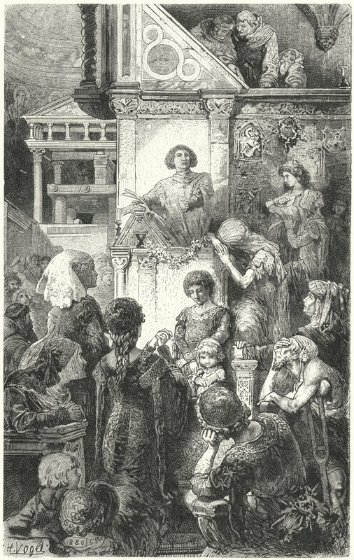 Giovanni Boccaccio, Floransa halkına Dantes İlahi Komedyasını okuyor, 14. Yüzyıl by Hermann Vogel