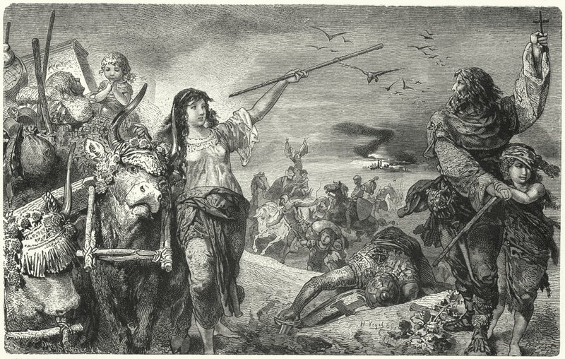 Zulümden kaçan Waldensian hareketinin üyeleri by Hermann Vogel
