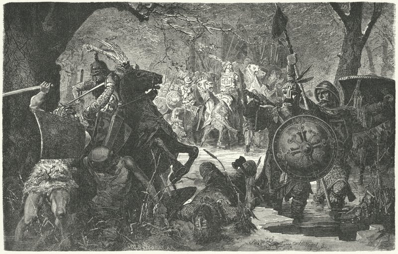 Bohemyalı II. Ottokar, pagan Eski Prusyalılara karşı haçlı seferi, 1255 by Hermann Vogel