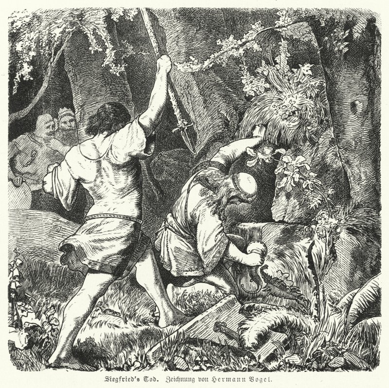 Siegfried'in ölümü by Hermann Vogel