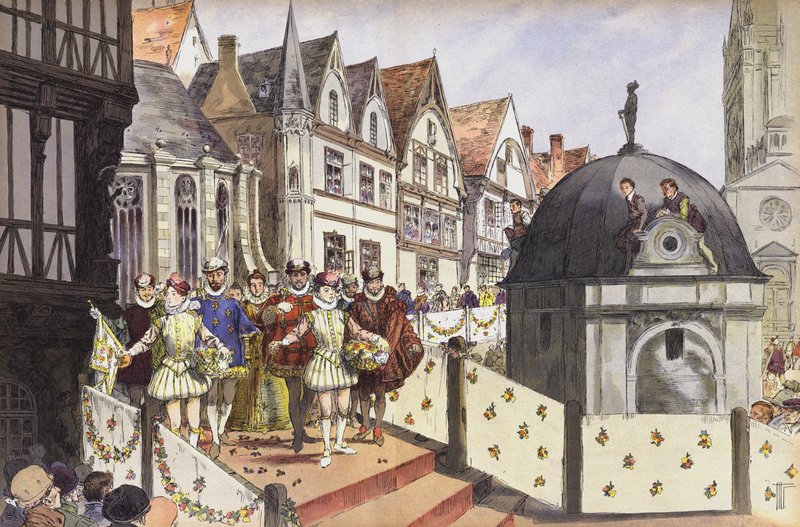Navarre'lı Henry III ile Valois'li Marguerite'nin evliliği, Paris, 18 Ağustos 1572 by Hermann Vogel