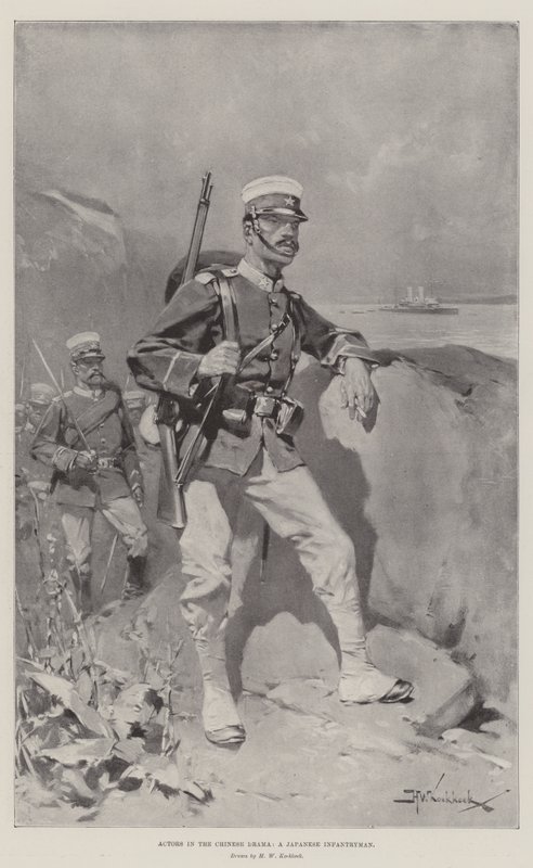 Bir Japon Piyadesi olan Çin Dramasındaki Aktörler by Hermanus Willem Koekkoek