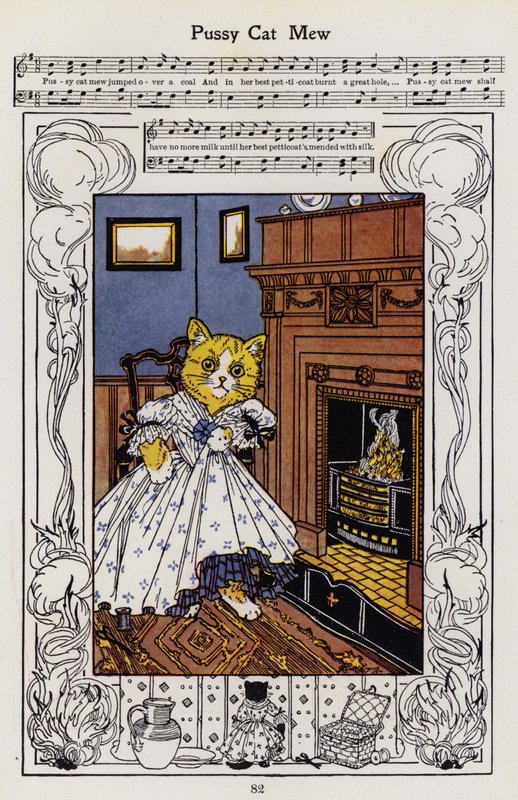 Pussy Cat Mew (renkli taş) by Hilda Broughton