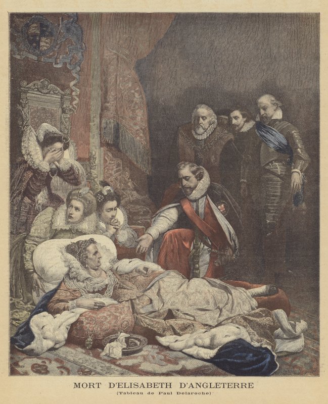 İngiltere Kraliçesi I. Elizabeth'in Ölümü by Hippolyte Delaroche