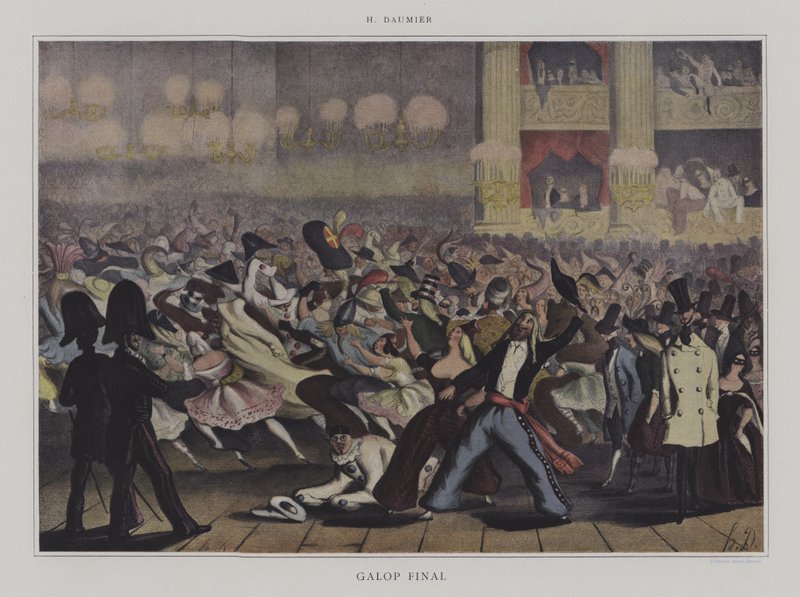 Galop Finali (renkli taş) by Honore (after) Daumier