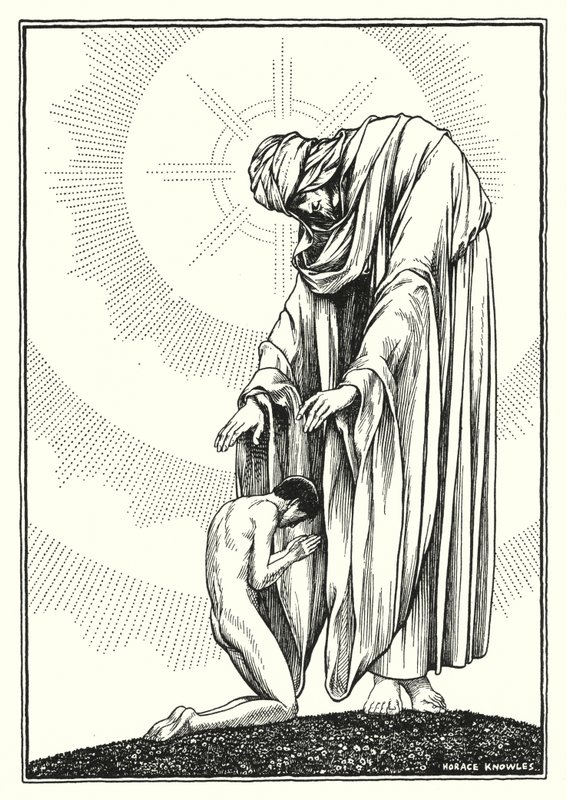 Dağdaki Vaaz için illüstrasyon (gravür) by Horace J. Knowles