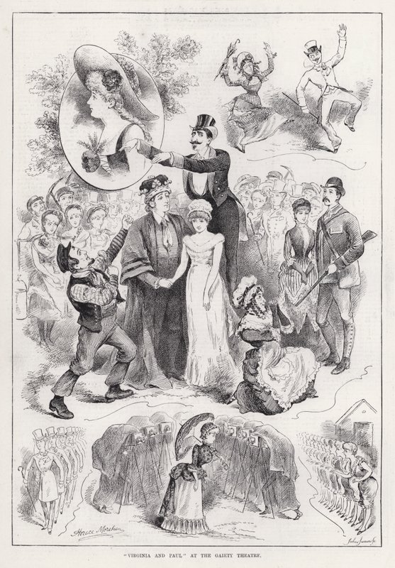 Gaiety Tiyatrosu'nda "Virginia ve Paul" (gravür) by Horace Morehen