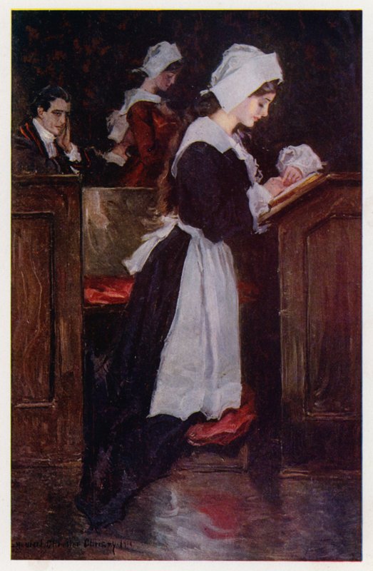 Henry Wadsworth Longfellow'un yazdığı Evangeline, A Tale of Arcadie için İllüstrasyon (renkli lito) by Howard Chandler (after) Christy