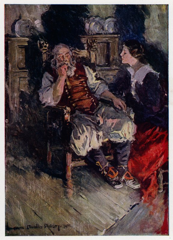 Henry Wadsworth Longfellow'un yazdığı Evangeline, A Tale of Arcadie için İllüstrasyon (renkli lito) by Howard Chandler (after) Christy