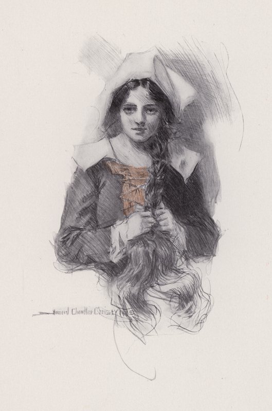 Henry Wadsworth Longfellow'un yazdığı Evangeline, A Tale of Arcadie için İllüstrasyon (taş taş) by Howard Chandler (after) Christy